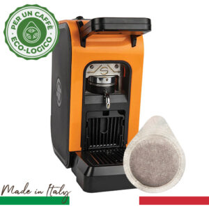 spinel-ciao-arancione-cialde-caffè-44-mm-44mm-carta-filtro-compostabile-ecologica-100-made-in-italy-gruppo-in-ottone-espresso-italiano